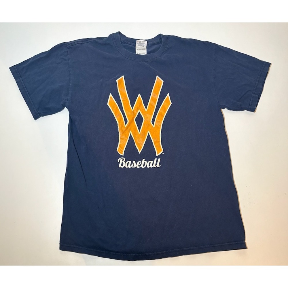 Vintage Men's West Virginia Baseball T-Shirt | Blue | Medium